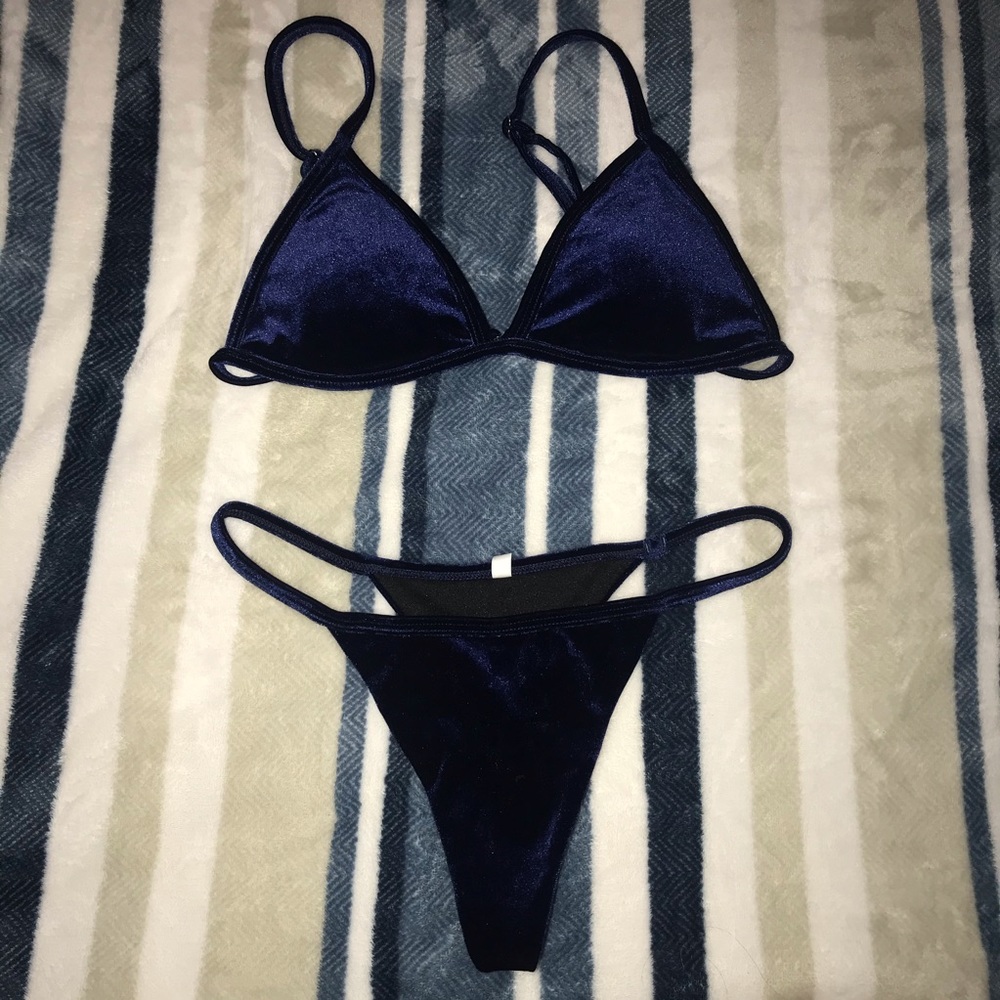Velvet Navy Bra & Panty Set